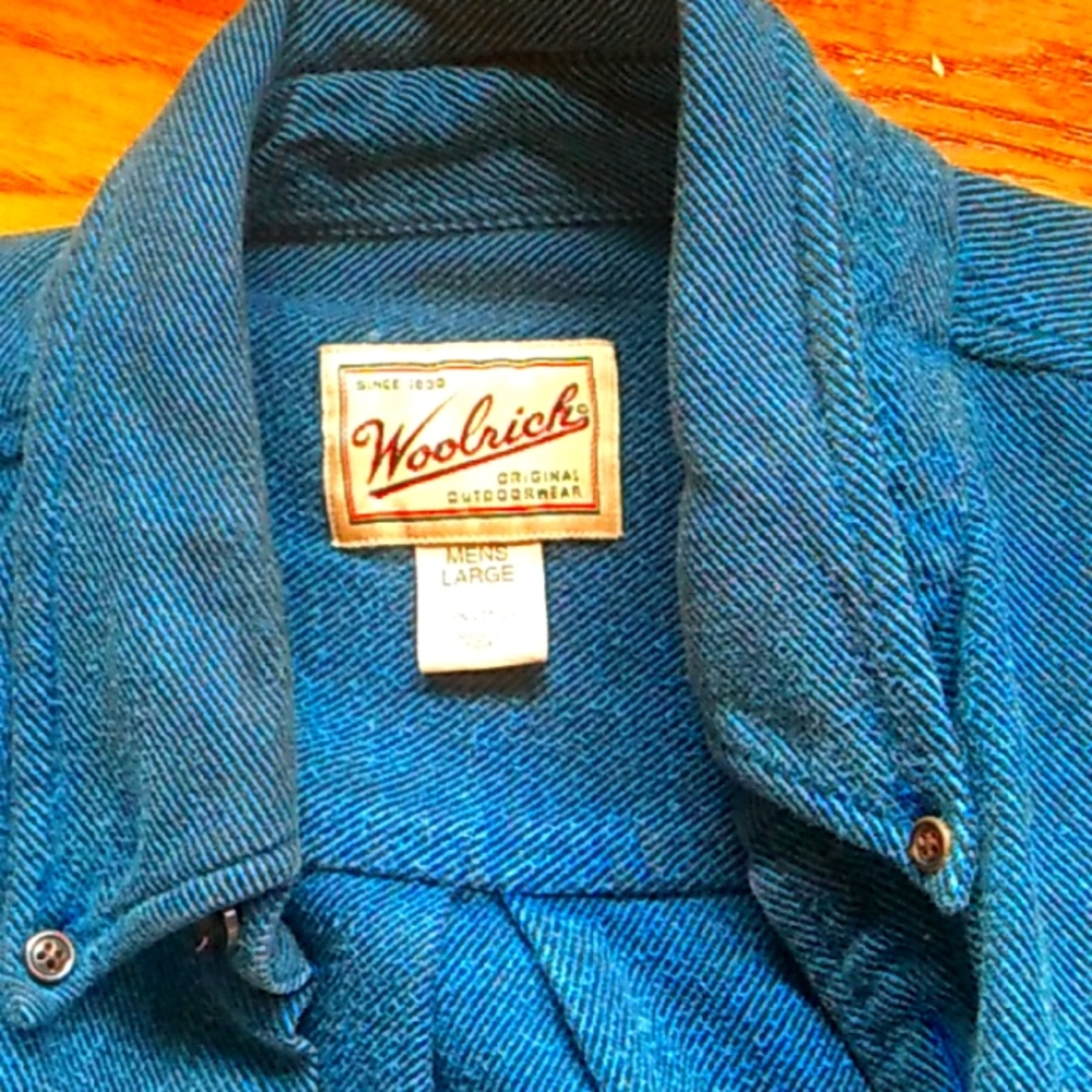 ⚜️ Vintage 90’s Woolrich Mariner BLUE Shirt Men’s SZ LG UniSex 💙